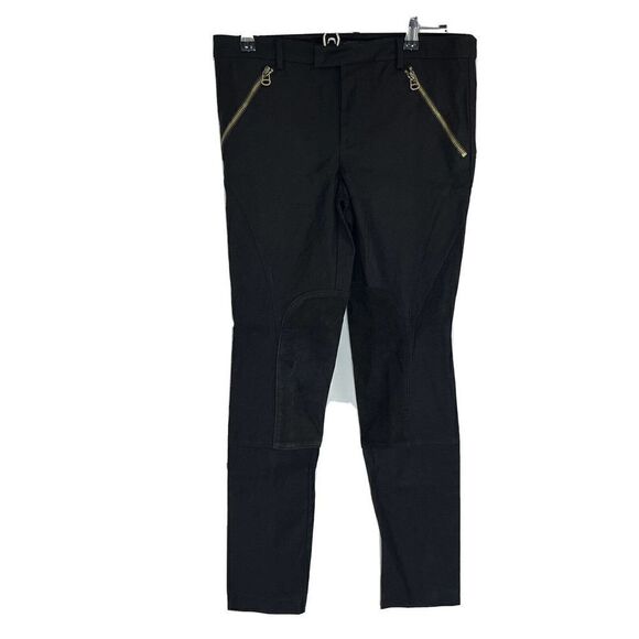 Rachel Zoe Black Julietta Lamb Suede Detail Riding Equestrian Pants Size 4 - Picture 2 of 15